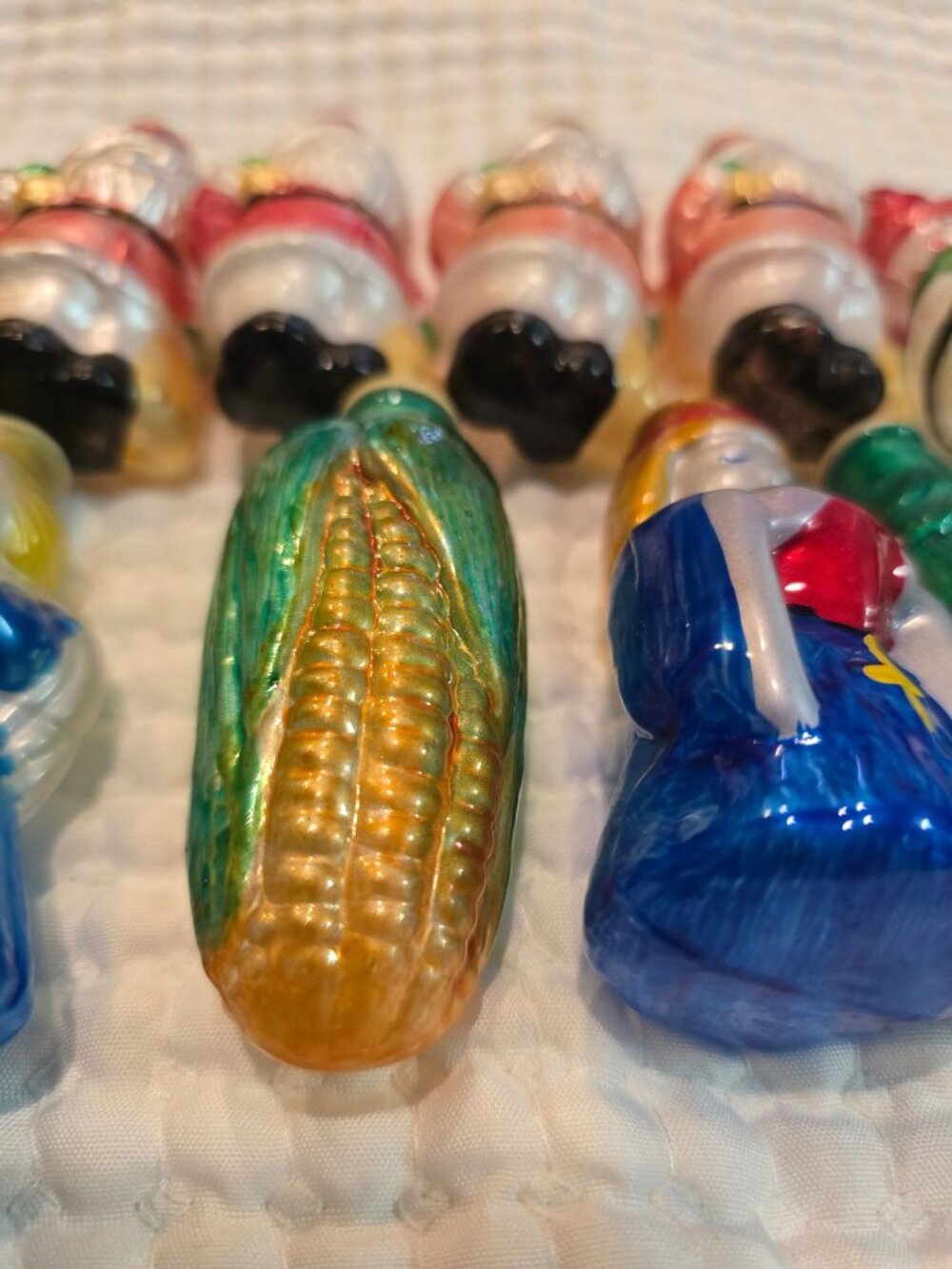 Vintage Christmas Tree Light Covers Blown Glass Holiday Set Of 11 - Picture 10 of 15